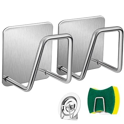 Shapat Stainless Steel Storage Rack Stand for Scratch Scrub, Adhesive Sponge Holder for Kitchen Sink, Stainless Steel Scrubber Hanger,Wool Exfoliate Strainer (B0D6Z2HX92) Amazon Price History, Amazon Price Tracker