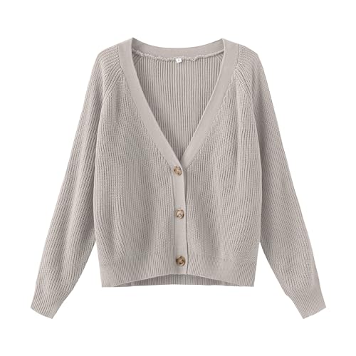 Image of TASAMO Womens Cardigan Sweaters 2026 Fall Cropped Lightweight Sweater