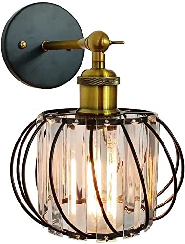 Aplique industrial de metal negro WQHPLMD con diseño de jaula elegante y acabados premium