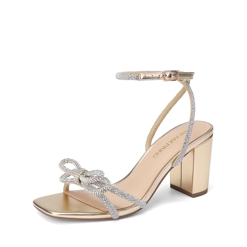 DREAM PAIRS Women's Ankle Strap Low Chunky Heel Sandals