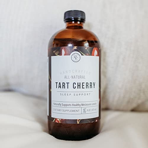 Rowe Casa Organics Tart Cherry Organic Sleep Support with Valerian Root and Chamomile, Naturally Supports Sleep Cycle Regulation and Muscle Recovery, 16 FL OZ