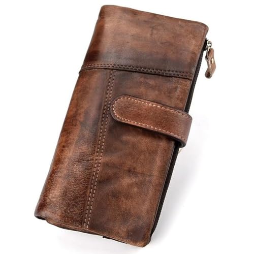 Compagnon en cuir véritable pour femme grand format chic