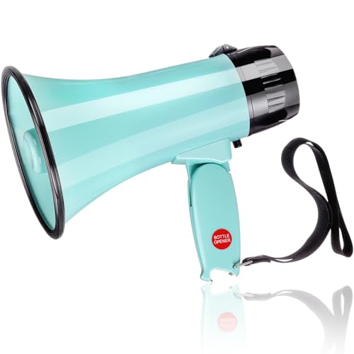 Kingdder Portable Megaphone Speaker 25 Watt Power Handheld Speaker Outdoor 240 Second Recording Alarm for Trainers, Soccer, Baseball, and Teachers