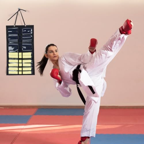 Exhibidor de cinturón de karate para 12 niveles con forro de fieltro protector 8