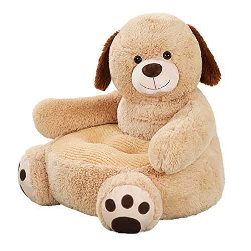 Tiowo Enfants Chaise Fauteuil en Peluche de bébé Canapé de Soutien Assis Animal en Peluche Poupée Canapé de Lecture pour Enfants Coussin de Siege Jouets en Peluche (Chien)