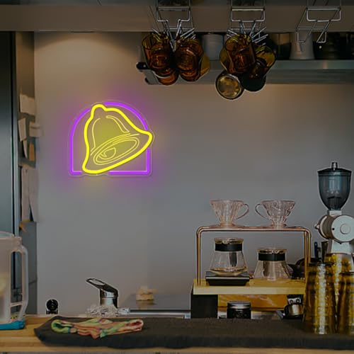 CinsYarn Taco Neon Sign Bell Neon Led Sign Taco Party Decorations Dimmable Led Tacos Neon Light Up Sign for Tacos Lover Home Kitchen Bar Coffee Shop Business