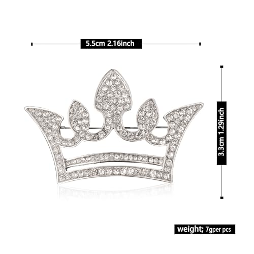 Image of GBAHFY Crystal Rhinestone Princess Queen Crown Brooch Pin for Women - Tiara for Wedding Party Banquet Birthday