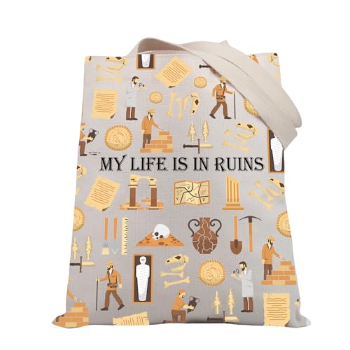 PLITI Regalo archeologico per donne, regalo archeologico My Life Is In Ruins, divertente custodia da viaggio per laurea in archeologia, Rovina della vita Tgu, medium