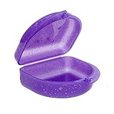 Dental Aesthetics Glitter Mundschutz Case - Mundschutz Box für Ortho Halterungen, Sporte Zahnärztliche Geräte, Zahnersatz & Mehr - Plastik, Glitzer Lila