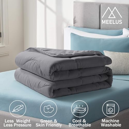 Image of MEELUS Lightweight Comforter Cooling Grey, All Season Duvet Insert