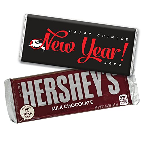 Chinese New Year 2023 Candy Personalized Chocolate Bars (12 Pack) 2023 Year Of The Rabbit, Red & Black #TOP24