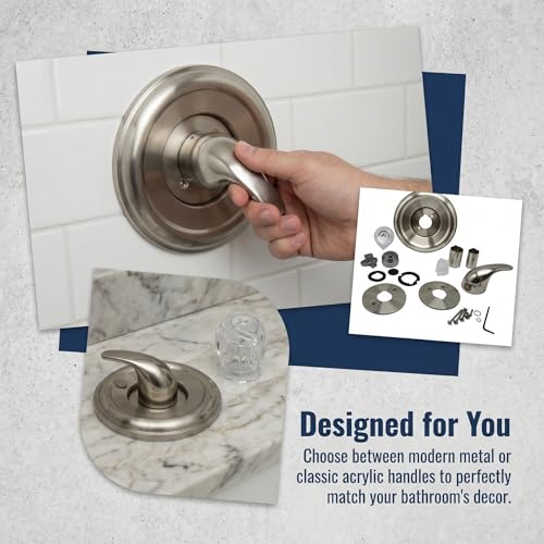 Kit Universal de Recorte para Ducha para Válvulas de Manija Simple Moen | Níquel Cepillado, compatible con la Serie Moentrol, reemplaza kits de recorte Moen 28951, 28961, 89273, 89275 y Danco 10002 miniatura 6