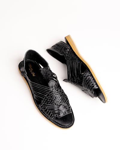 Mexico en la Piel Handmade Pachuco Leather Huaraches for Men - Open-Toe Flats with Crepe Sole, Slip-On Design, Comfortable and Stylish, Sizes 7us - 13us3