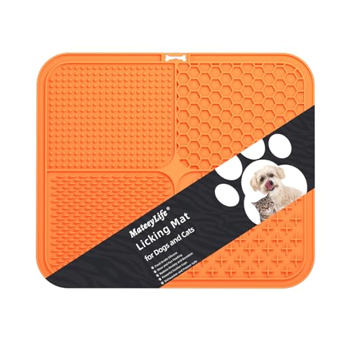MateeyLife Lick Mat for Dogs X Large, 12''×10'' Lick Pat with Suction Cups for Large Dogs, Dog Food Mats for Anxiety Relief, Dog Enrichment Toys to Keep Them Slow Feeder, Cat Licking Matt for Bathing