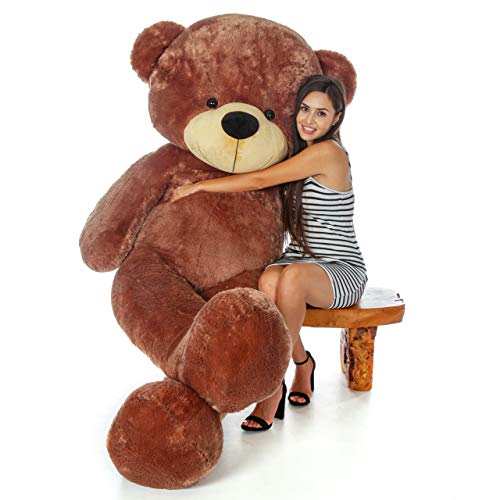 Image of Real Giant Teddy Bear, 7 Feet Tall Chocolate Teddy Bear, 84 Inches Soft Toys (with 30cm Heart Free) (7 Feet, Chocolate)