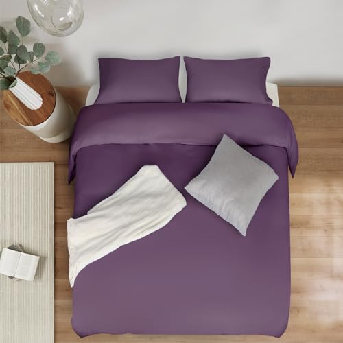 Image of Mejoroom Purple Duvet Cover King - Comforter Cover - Soft and Breathable Bedding Duvet Cover with Zipper Closure, 3Pieces, 1 Duvet Cover (104x90) and 2 Pillow Cases(20x36)