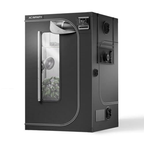TRAFIKA Growzelt für Indoor-Anbau 100x100x200CM / Grow Tent/Grow Box/GROWBOX/Grow Schrank/GROWSCHRANK/Indoor Anbauschrank/Hydroponischer Grow Schrank/Mylar Premium 97% Reflexionsvermögen 15 AC Infinity CLOUDLAB 866, Advanced Grow Zelt 150 × 150 × 200 cm, 25 mm Mylar, 25 mm Stahlstangen, laborgetestet höchste Reflexion, großes Sichtfenster, Montageplatte für Controller, Indoor Growing