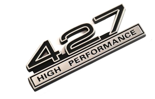 Image of 2pcs 427 Liter 7.0 Engine High Performance Badge 3D Decals Stickers Cars Trucks (Chrome Black)