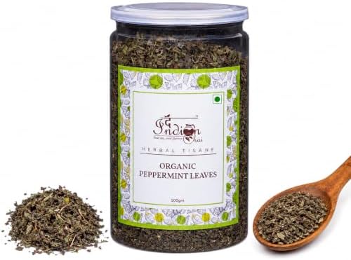 The Indian Chai – Organic Peppermint Tea 100g | Caffeine-Free Herbal Aromatic Mint Infusion | Refreshing Mint Burst for Night Time Relaxation
