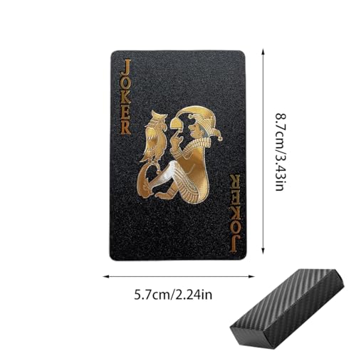 Pokerkarten Spielen,2 Decks Plastik Wasserdichtes Profi Poker Set mit 54 Exquisiten Schwarzen Pokerfolien Spielkarten Interaktives Spielzeug für Familieninteraktion,Gesellschaftsspiele,Zusammenkünfte