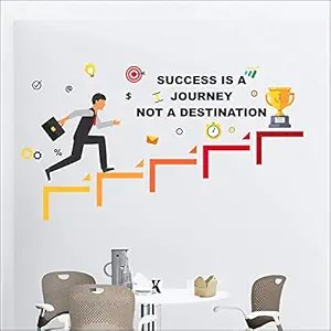 Byte Shop 'Success is a Journey - Office - Inspirational - Motivational - Quotes Wall Sticker' -SM753 (Multi Colour, Vinyl - 100cm X 55 cm)