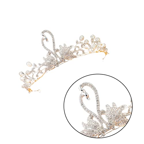 LABRIMP Acessórios De Cabelo De Strass Acessórios De Cabelo De Noiva Tiara Cisne Cocar Menina Chapel