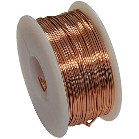 Bare Copper Round Wire (Half Hard) 1/2 Lb 99.9% Pure/Made in USA (22 Ga - 250 Ft. Spool) Cover