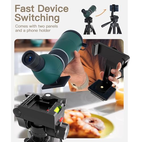 image for Arsoer 69” Tripod for Spotting Scopes, Binocular & Camera, Includes 