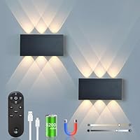 KwatTsz RGB Wandlamp met afstandsbediening, 6000 mAh, kleurverandering, led- batterij, wandlamp, 16 kleuren, zonder stroomaansluiting, binnen dimbare wandlamp, geschikt voor slaapkamer en woonkamer KwatTsz RGB Wandlamp met afstandsbediening, 6000 mAh, kleurverandering, led- batterij, wandlamp, 16 kleuren, zonder stroomaansluiting, binnen dimbare wandlamp, geschikt voor slaapkamer en woonkamer