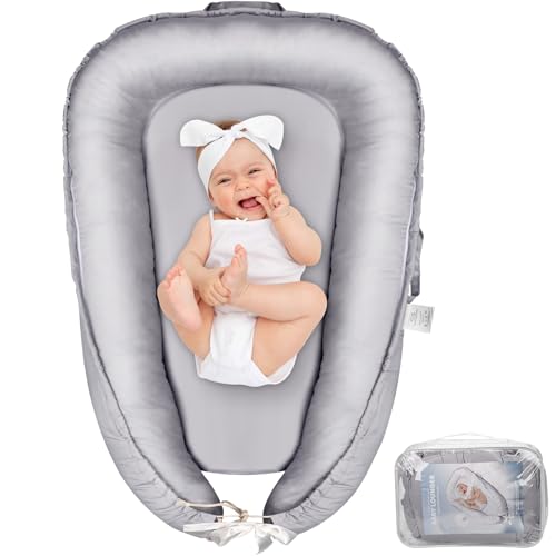Nido Bebe Recien Nacido,Reductor de Cuna 100% Algodón Plantilla Removible Bebés Capullo de Colecho Cuna de Viaje para Niños y Niñas