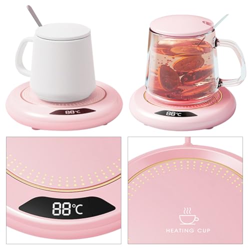 Mug Warmer, Upgrade Coffee Warmer & Cup Warmer for Desk with 3 Temperature Settings, USB Plug Smart Coffee Cup Warmer, Auto Shut Off for Keep Best Flavor for Cocoa, Tea, Water, Milk, Black