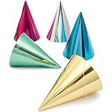 Cone Party Hats, Metallic Foil (4.8 x 6.8 In, 50-Pack)