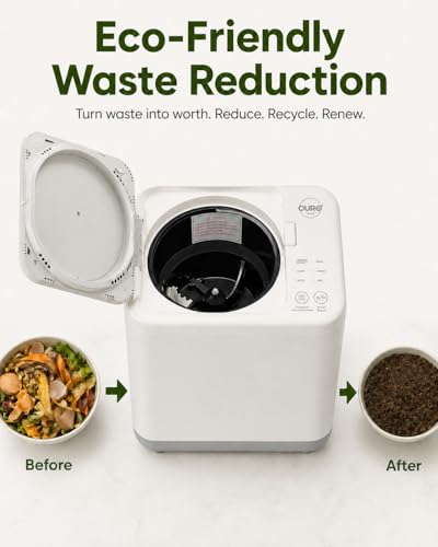 Image of OURONOVA Electric Kitchen Waste Processor with Auto Cleaning & Odourless Operation - 3.8 L Countertop Foodcycler for Easy Food Waste Recycling, Eco-Friendly Kitchen Solution