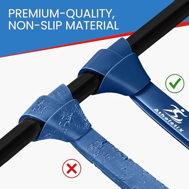 Athletix 10-Piece Resistance Bands Set | Heavy to Light Levels for Strength, Glutes, Legs, Pilates, Yoga, Stretching | Resistance Bands for Working Out | Color-Coded Exercise Bands with Carry Bag