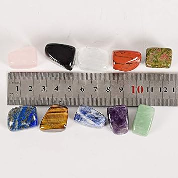 AITELEI 10 Pieces/Box Natural Chakra Tumbled Stone Gemstone Rock Mineral Crystal Polish Healing Meditation for feng Shui Decor