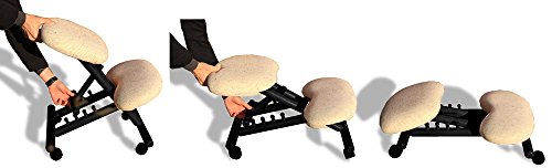 Miniatura 4 de Cinius Silla Ergonómica Profesional Color Negro Crema Sin Respaldo