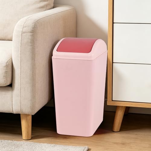 Image of Cand 4 Gallon /16 L Plastic Kitchen Garbage Trash Can with Swing Lid, Pink