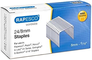 Rapesco S24807Z3 24/8 mm Galvanised Staples, Box of 5,000
