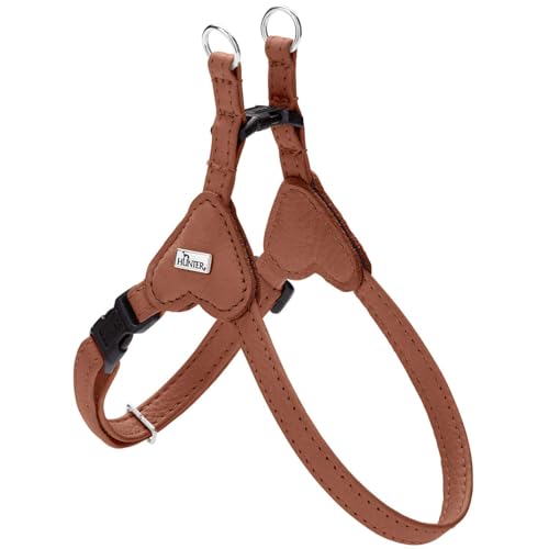 HUNTER Soho Mini - Pettorina per cani in pelle di vacchetta, morbida e morbida, leggera, per cani di piccola taglia e cuccioli, made in Germany, taglia XS