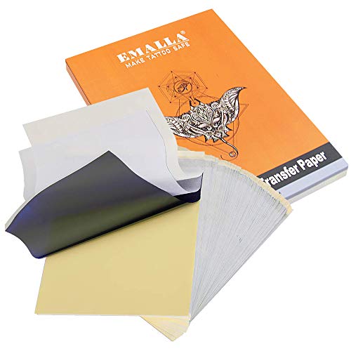 Tattoo Transfer Paper,Tazay 100 Sheets Tattoo Stencil Paper 4 Layers 8.5"" X 11"" Thermal Transfer Stencil Paper for Tattooing Copy Carbon Tracing Paper Tattoo Supply & Temporary Tattoosâ€¦