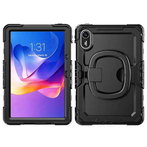 Coque Redmi Pad 2 11 2025 rotative et antichoc avec support noir robuste