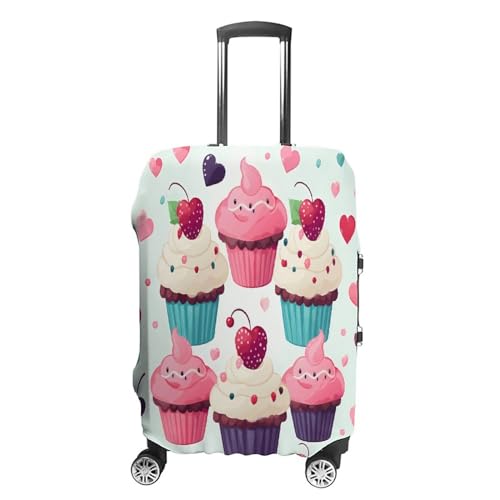 Travel Luggage Cover Elastic Suitcase Cover L Cupcake Candy Hearts Sweet Suitcase Covers Suitcase Protector for Travel Washable Anti-scratch Suitcase Covers Luggages Decorative