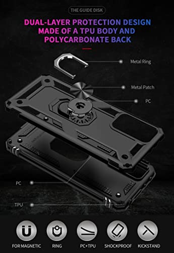 Wvozwwo For Xiaomi Redmi Note 11 Pro 4G/5G Case With Screen Protector,Slim Fit Military Protection Shockproof Armor Defender Protective Back Cover Phone Case For Redmi Note 11 Pro (6.67'') (Black) #TOP3