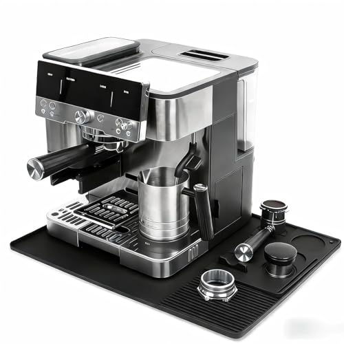 NINEDAN Silicone Coffee Machine Mat with Raised Edge - 24x16 Heat-Resistant Counter Protector - Coffee Espresso Accessories Ninja Luxe Cafe Accessories