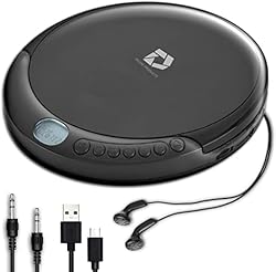 Deluxe Products CD Player Portable with 60 Second Anti Skip, Stereo Earbuds, Includes Aux in Cable and AC USB 