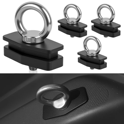 LUBELE Aluminum ATV UTV Tie Down Anchor Kit Compatible with L-inQ System Fits Maverick X3 Maverick R Commander & Defender Heavy-Duty for Defender Bed Anchor CNC Machined Tool-Free Quick Mount 4pcs