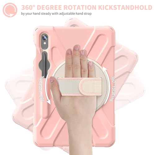 Housse de protection Samsung Galaxy Tab S9 FE robuste finition rose premium