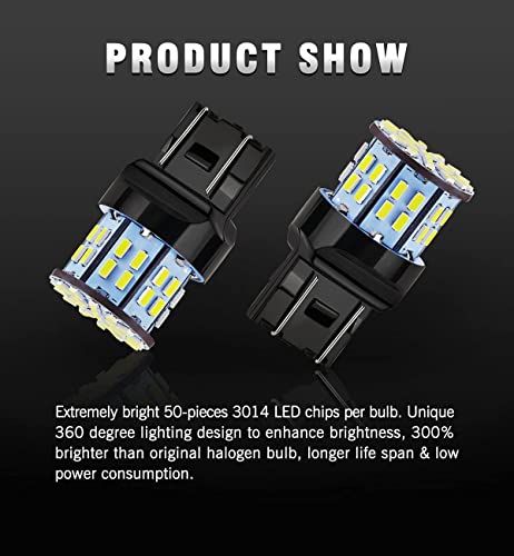 image for Antline 7440 7443 T20 992 LED Bulbs White, Super Bright 3014 50-SMD LE