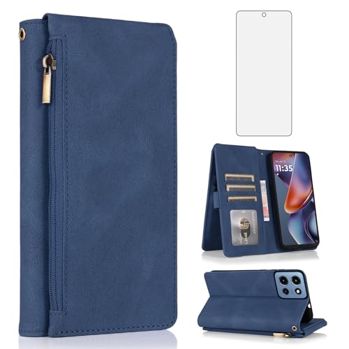 Coque portefeuille Moto G 5G 2025 avec vitre protection écran intégrée