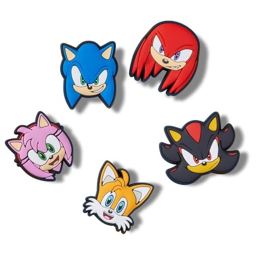 Image of Crocs Unisex's Jibbitz Shoe SEGA Hedgehog Multi Pack, Charms Characters, Sonic The Hedge Hog, 5 Pack